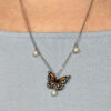 Monarch Butterfly Necklace Silver 3