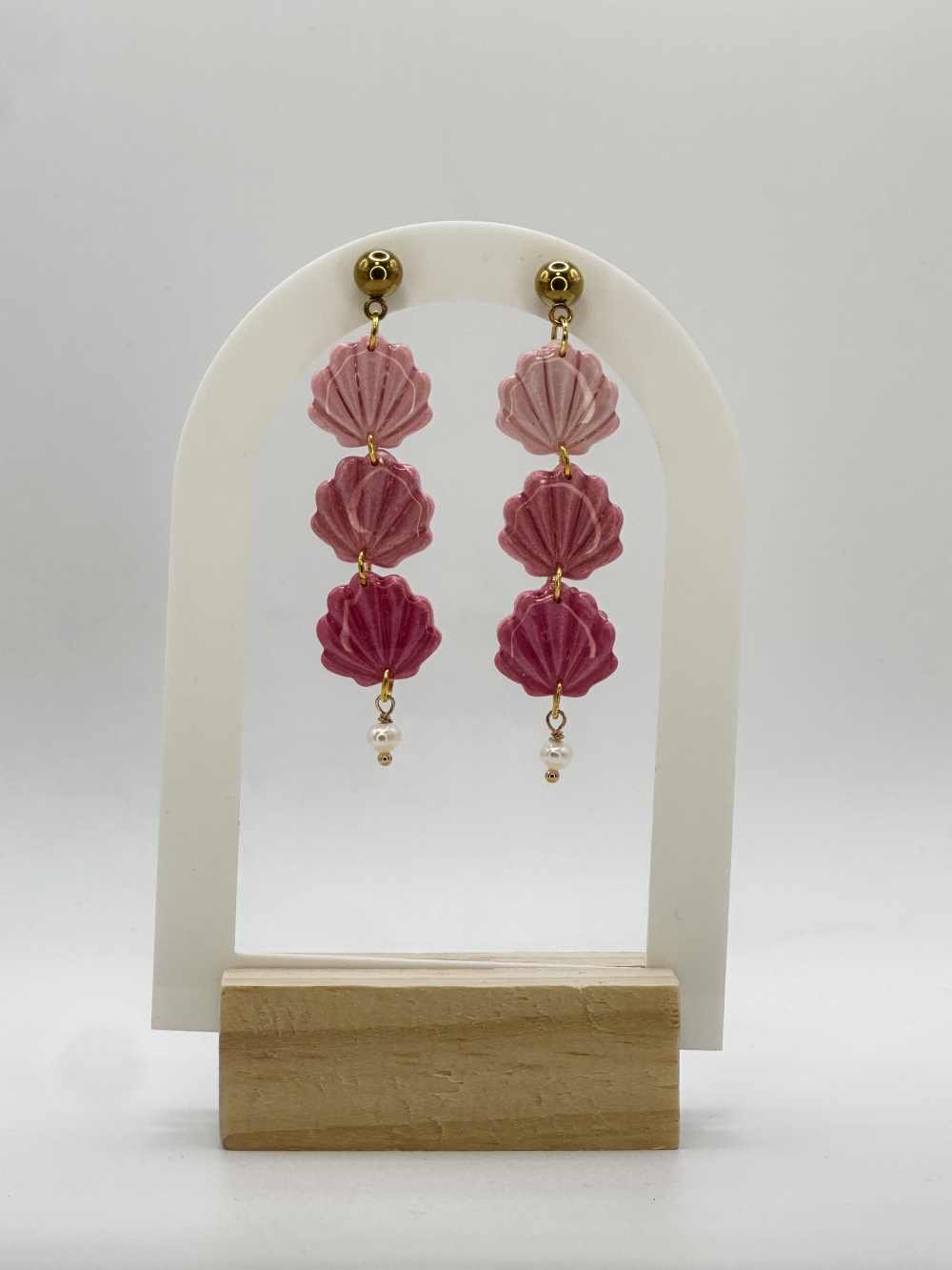Pink Seashell Earrings 1